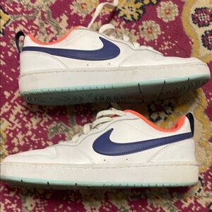 Nike Kids White and Navy Sneakers